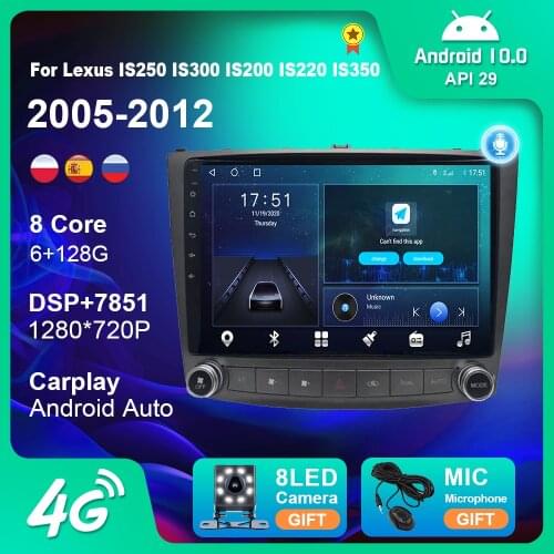 OKNAVI Android 9.0 Car Multimedia Player For Lexus IS250 IS300 IS200 IS220 IS350 2005-2012 Stereo GPS Navigation BT Radio No DVD