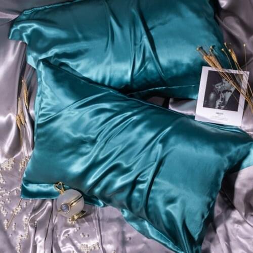 Free shipping 100% nature mulberry Silk pillowcase zipper pillowcases pillow case for healthy standard queen king multicolor
