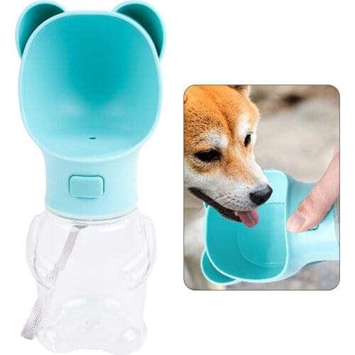 500ML Cute Pet Dog Water Bottle Portable Outdoor Travel Cups Food Feeding Plastic Drinking Water Bowl For Cats Dogs Pet Products