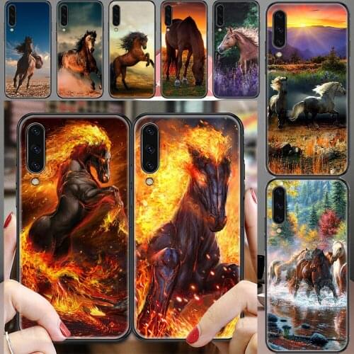 Horse Animal Cool Phone case For Samsung Galaxy A 3 5 7 8 10 20 21 30 40 50 51 70 71 E S 2016 2018 4G black 3D coque trend