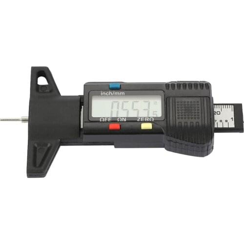 Digital Tread Depth Gauge Tread Depth Gauge Tire Thread Tester Gauge Measurer with LCD Display Measurer Tool Caliper