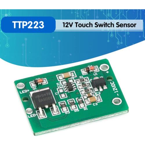 12V Capacitive Touch Switch Sensor Module Push Button Touching Key Module Jog Latch With Relay DC 6-20V 3A TTP223 module