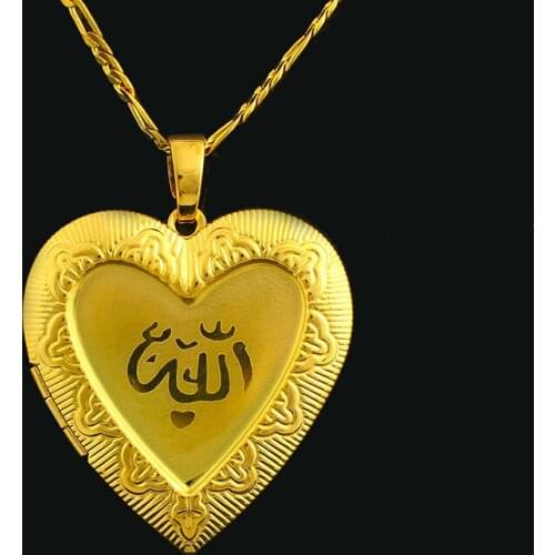 European and American New Heart-Shaped Photo Box Copper Jewelry 18K Gold Plated Love Necklace Pendant Jewelry