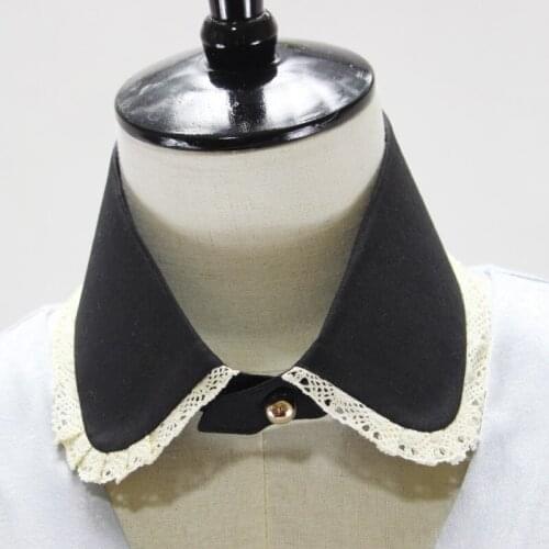 Blouse detachable false White Petite fold collar neck Beige peter pan false removable cotton/woolen fake collar neck collar neck