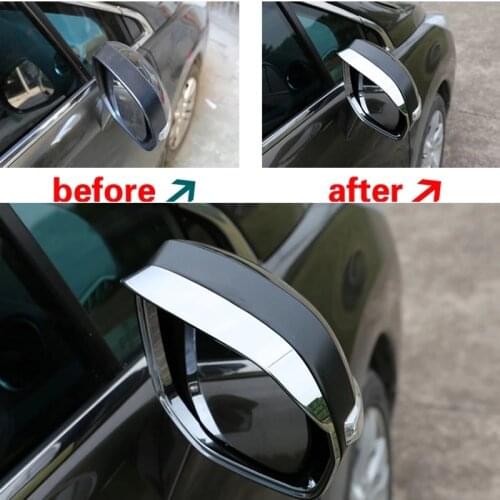 ABS Chrome Side Mirror Rain Shield for Peugeot 3008 Eyebrow Cover Trim Car Styling Accessories 2013 2014 2015 2pcs/set