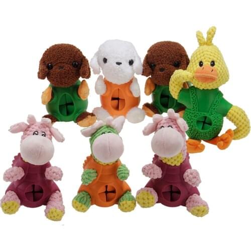Pet Toy Dog Puppy Teeth Toy pet treats dispenser Silicone Chew Toy built-in sound device Textured surface help clean dogs teeth