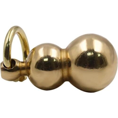 Chinese Traditional Ornament Copper Keychain Solid Brass Gourd Key Ring Pendant