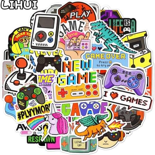 10/30/50 pcs Vintage Video Game Stickers for Laptop Skateboard Motor Bike Car Fridge Guitar Waterproof Sticker Pack Classic Toys