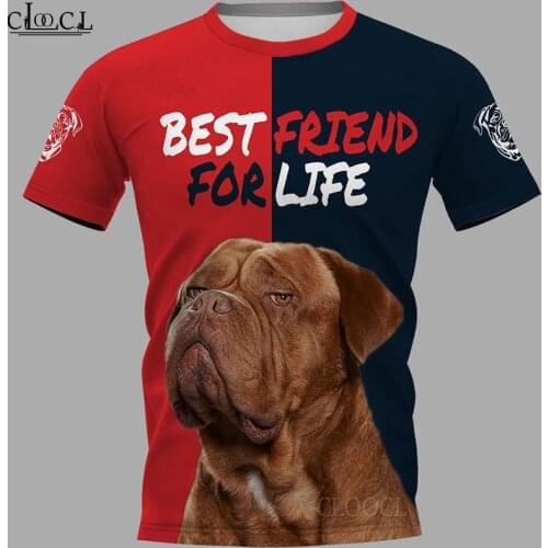 HX 2021 Newest Popular Dogue De Bordeaux Dog T Shirt 3D Print Fashion Harajuku Streetwear Pullover Tops Clothes Drop Shipping