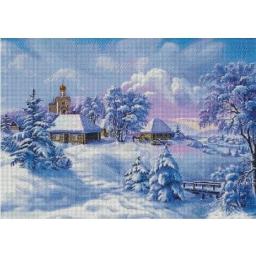 New Embroidery Counted Cross Stitch Kits Needlework - Crafts 14 ct DMC DIY Arts Handmade Decor - Snowing country