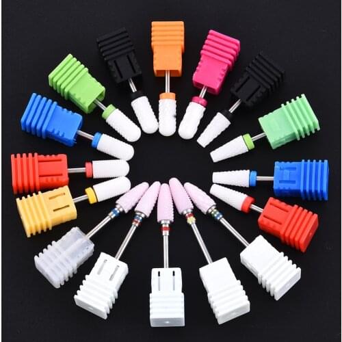 1 Ceramic Nail Drill Bit Tool Electric Nail Files Shank Pedicure Rotary File Nail Drill Bit Fancy Fresa Unghie Nails Accessories