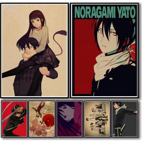 Retro Poster Noragami Anime Posters Canvas Painting Wall Decor Poster Wall Art Picture for Living Room Decoration Home Decor