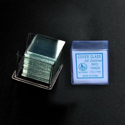 Microscope Glass Slide Cover Slips Blank Slides Microscope Accessories 100pcs 18x18mm 20x20mm 22x22mm 24x24mm