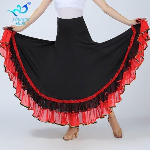 Girls Waltz Modern Practice Skirt Female Ballroom Dancing Costumes Female Waltz Dance Skirt Square Dance Performance D-0042