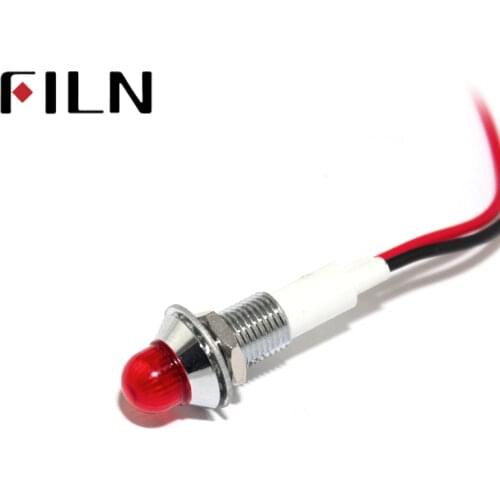 10mm LED Metal Indicator Light Waterproof IP67 Signal Lamp 3V 5V 6V 9V 12V 24V 110V 220V Red Yellow Blue Green White Pilot Seal