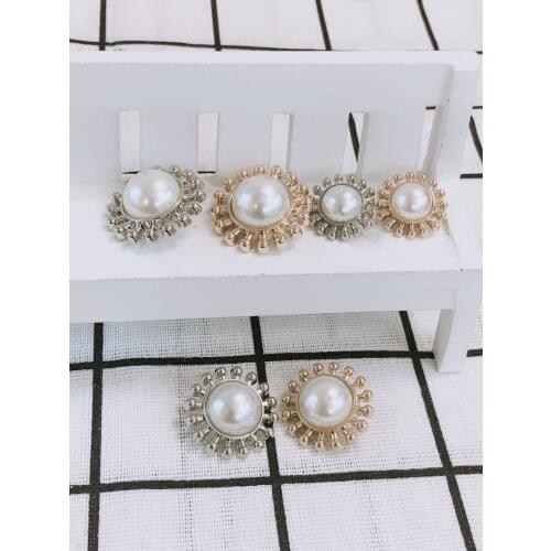 10pcs Gold Pearl Womens Buttons Decorations for Clothing Vintage Suit Coat Dress Button Metal Diy Sewing Accessories needlework