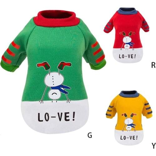 Winter Warm Dog Clothes Christmas Party Dress Up Puppy Printed Costume for Small Puppy Chihuahua Medium Large Dogs