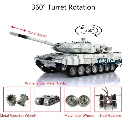 1/16 Heng Long 7.0 Leopard2A6 RC Tank 3889 360 Turret Barrel Recoil TH17636-SMT4