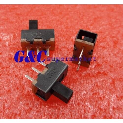 20PCS 2 position 1P2T SPDT Vertical interruptor deslizante 3 Pin PCB SS-12F20G5 diy electronics