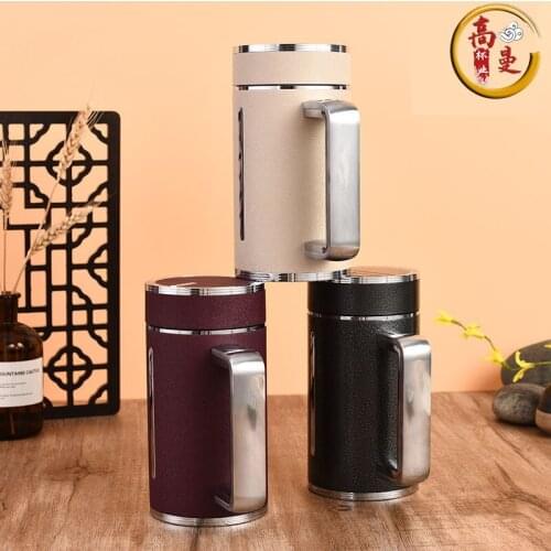 480ML silver-plated couple female thermal insulation large-capacity office cup, silver-plated liner health care cup