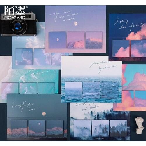 60pcs Fantasy Sky Cloud Moonlight Memo Pad Stickers Decal Sticky Notes Scrapbooking Diy Kawaii Notepad Diary Student Stationery