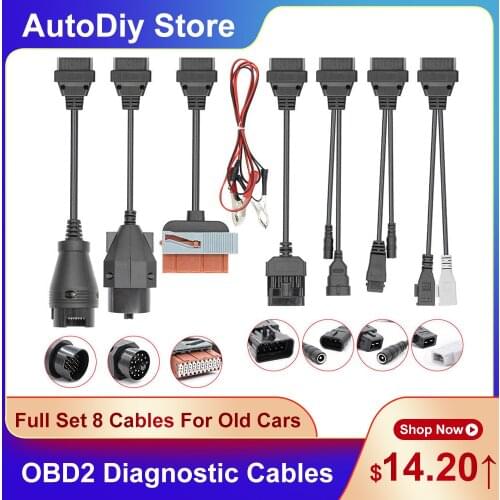 High Quality Full Set 8 PCS Diagnostic Cables For Old Cars OBD2 Connector Adapter For BMW For Fiat/Audi Auto Scanner TCS CDP PRO