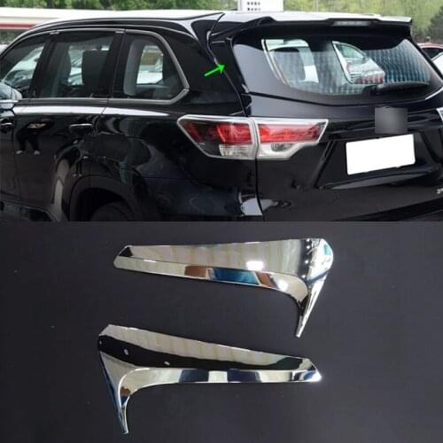 Car Accessories Exterior ABS Chrome Rear Window Side Triangle Corner Cover Trim For Toyota Highlander 2015 Car-styling
