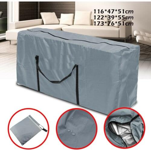Gray Large Waterproof Furniture Cushion Storage Bag Outdoor Garden Zipper Dustproof Protective Cover Storage Bag Organizer