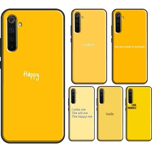 Love Yourself Honey Yellow Aesthetic Case For Realme 7 Pro 6 C3 XT X7 OPPO Find X2 Pro Reno4 For OnePlus 8 7 Pro Nord Coque