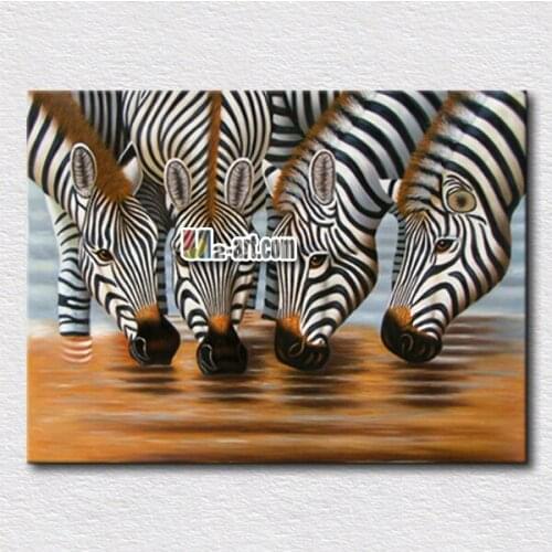 Black and white animal zebra oil painting for party decoration fine wall decor art picture