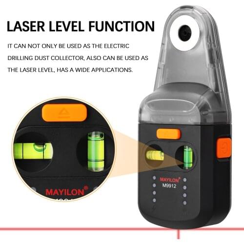 MAYILON Electric Drilling Dust Collector Laser Level 2 In 1 Wall Suction Vacuum Drill Dust Collector Dust Cleaning Tools