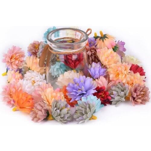 Artificial flower silk carnations flower head for wedding party home decoration DIY wreath gift box scrapbook craft wh