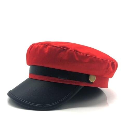 Unisex black red flat navy hat cap women men fashion berets hot sale street style beret caps brand hats Newspaper Cap