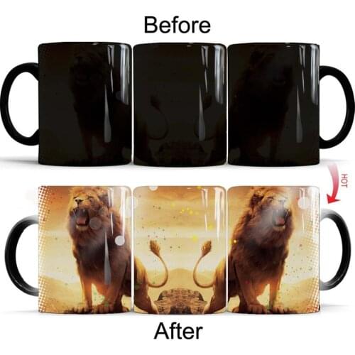 Dropshipping the King of Forest Lion Mug 11oz Ceramic Coffee Mug Animal Lovers Gift Cup Zoo Worker Birthday Gift Mugs