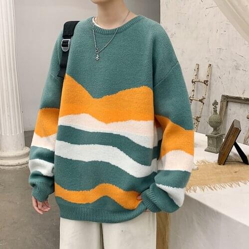 Korean Fashion Sweater Men Streetwear Pullover Wool Sweater Cashmere Sweater Oversized Autumn Tops Knitted Pullovers Trends 2021