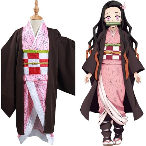 Demon Slayer Kimetsu no Yaiba Cosplay Costume Kids Kimono Outfits Halloween Carnival Suit