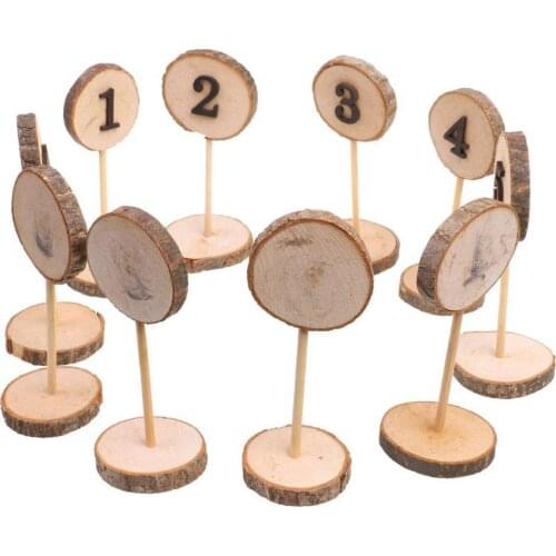 LanLan Cute Wooden Number 1-10 Table Cards Reception Seat Card for Wedding Party Decoration 10Pcs/Set-25