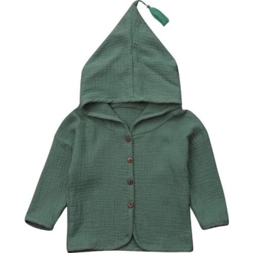 Cathery Fashion Kids Baby Boy Girl Cotton Long Sleeve Hooded Tops Outerwear Coat Clothes