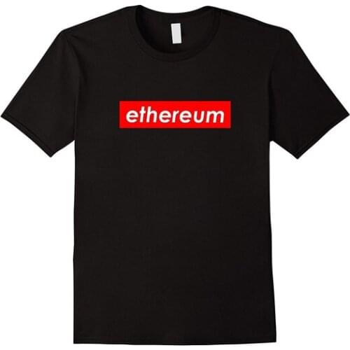 Mens Ethereum Red Box Logo Fashion Trend T-Shirt Fitted