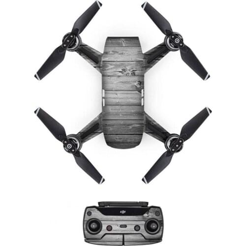 Retro Style Decal PVC Skin Sticker For DJI Spark Drone + Remote Controllers + 3 Batteries Protection Film Cover