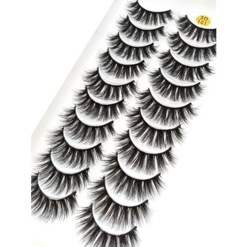 2021 NEW Multi-style 7/10 Pairs False Eyelashes Handmade Wispy Fluffy Long Lashes Natural Eye Makeup Tools Faux EyeLashes3D101