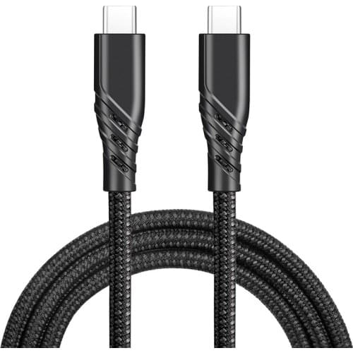 NEW-For Type-C Data Cable, 2M Nylon Braid, Extremely Durable High-Speed USB 2.0 Type-C TO Type-C Scharging Cables, Black