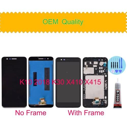 Original For LG K10 2018 LG K11 LCD Display And Touch Screen With Frame Replacement For LG K30 LM-X410 Accessory 5.3'' +Tools