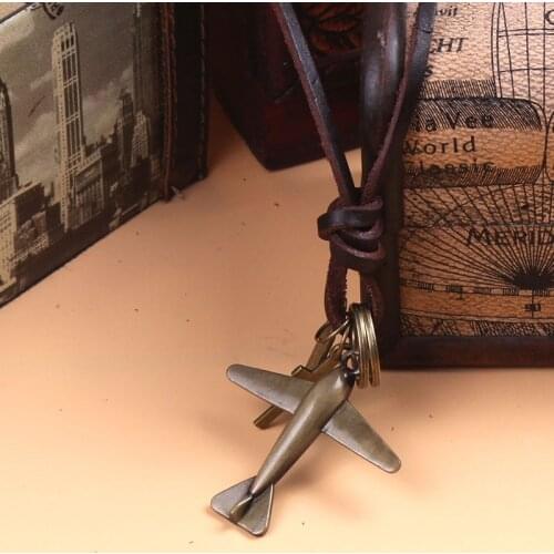 Fashion Punk Men Jewelry Retro One Direction antique bronze plated zinc alloy Airplane Necklace Pendant Gift For Christmas k846