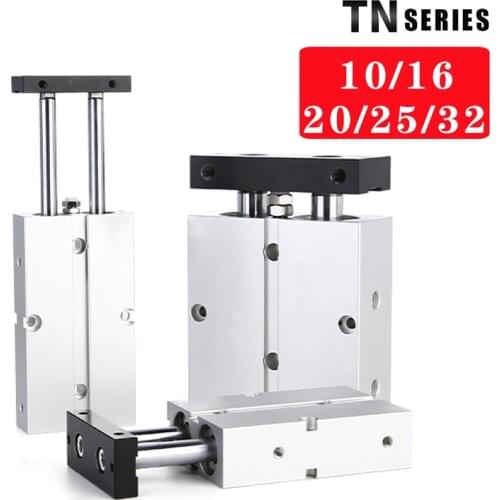 Double Rod TN Type Pneumatic Cylinde Air 20mm Bore 10mm 16mm 20mm 25mm 32 Small Aluminum Alloy Stroke 30 35 40 45 50 60 70 75mm