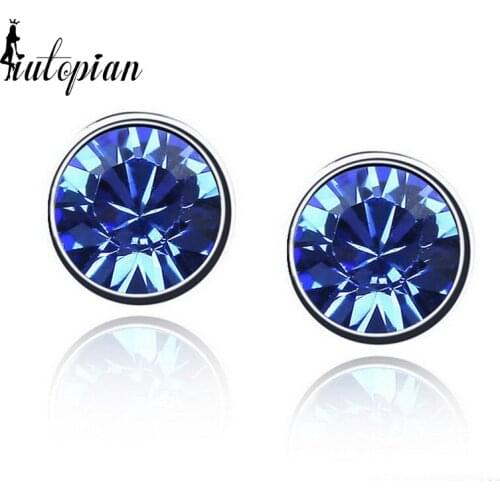 Iutopian Minimalist Style Crystal Earrings Stud Earrings With Austrian Crystal from SWA #82197
