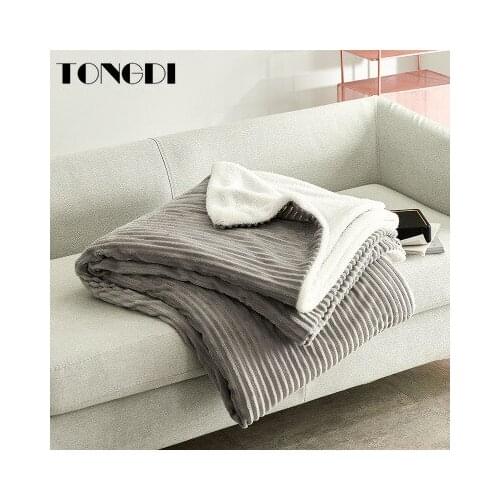 TONGDI Woolen Raschel Blanket Soft Thickened Heavy Warm Steric Elegant Cashmer Fleece Luxury For Cover Sofa Bed Bedspread Winter