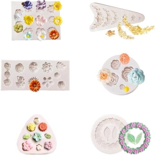 Flowers Rose Silicone Sugarcraft Molds Fondant Cake Decorating Tools, Silicone Soap Molds