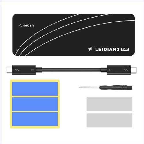 SSD Case Thunderbolt 3 M.2 NVME Enclosure SSD Box NVME to TYPE-C Aluminium USB 3.1 40Gbps M.2 PCIE SSD Case 2280 M2 LEIDIAN3 Box