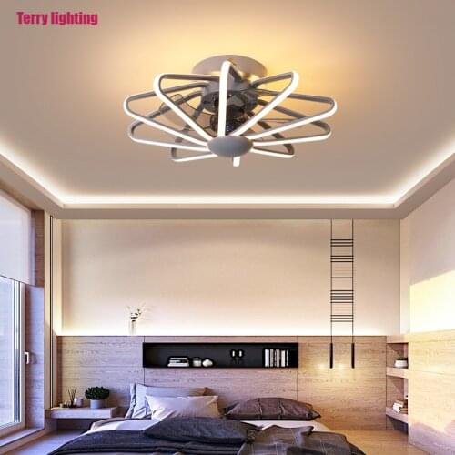 Led ceiling fan with lamp remote control bedroom decorative fan restaurant lamp 110V / 220V ceiling fan free delivery